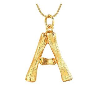 Statement "A" Letter Necklace, 18K Gold Plated Initial Name Pendant Necklace